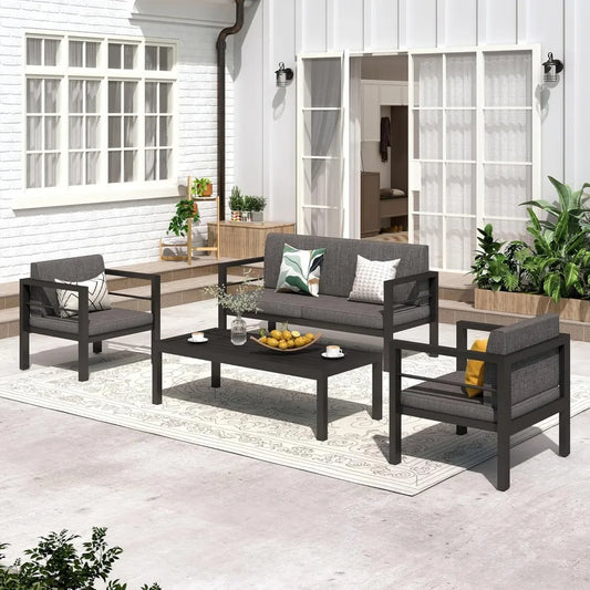 SARAY Outdoor 4 Pieces Aluminum Patio Furniture Set