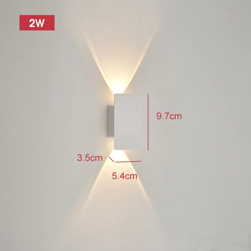 Outdoor Waterproof Wall Lamp Modern LED Lamp Black White Aluminum Up Lower Light Wall Lamps Waterproof IP65 110V 220V Fixtures