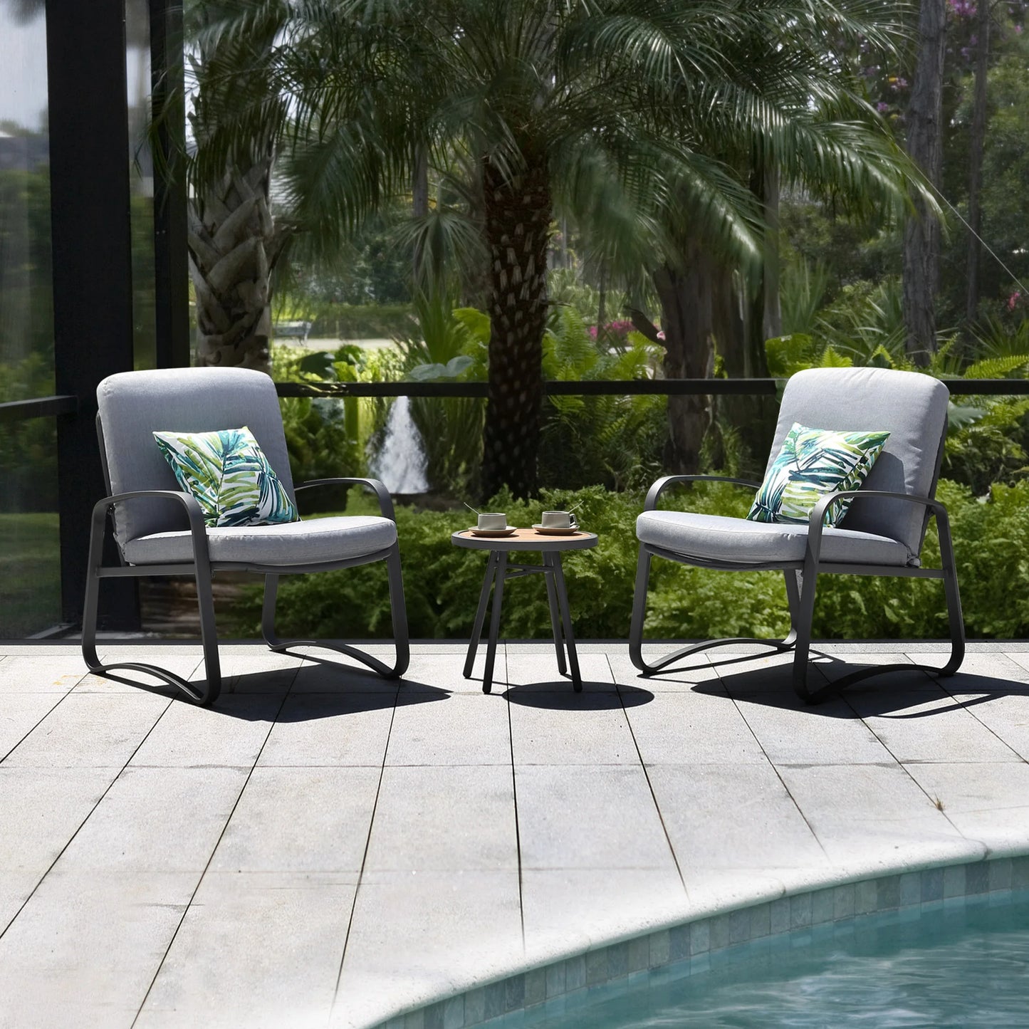 NAGA BAHNA 3 Piece Rocking Bistro Set