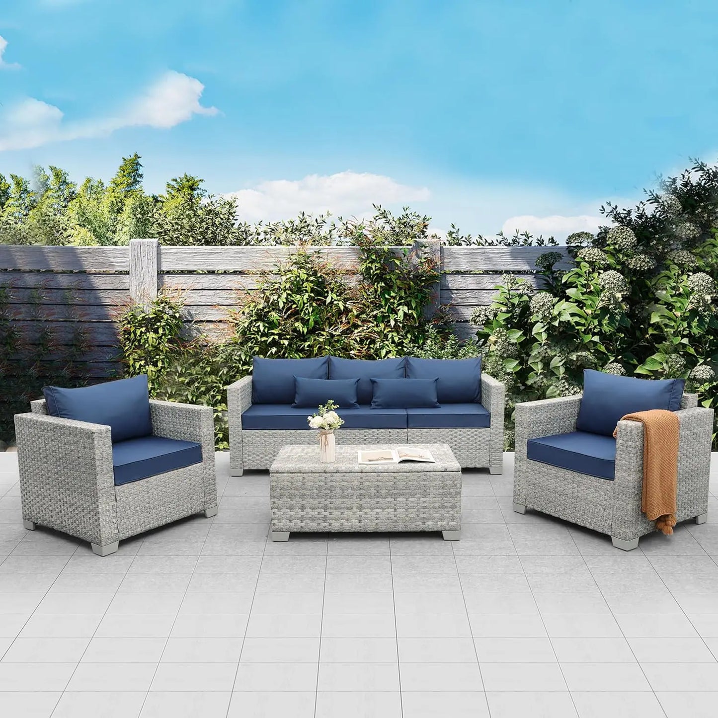 KAZA 4-Piece Wicker Patio Furniture Set
