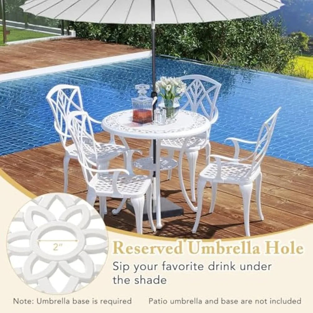 ROMI 5 Pieces Cast Aluminum Outdoor Dining Set