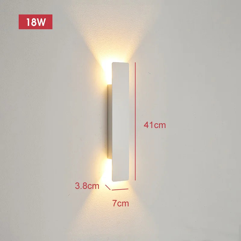 Outdoor Waterproof Wall Lamp Modern LED Lamp Black White Aluminum Up Lower Light Wall Lamps Waterproof IP65 110V 220V Fixtures