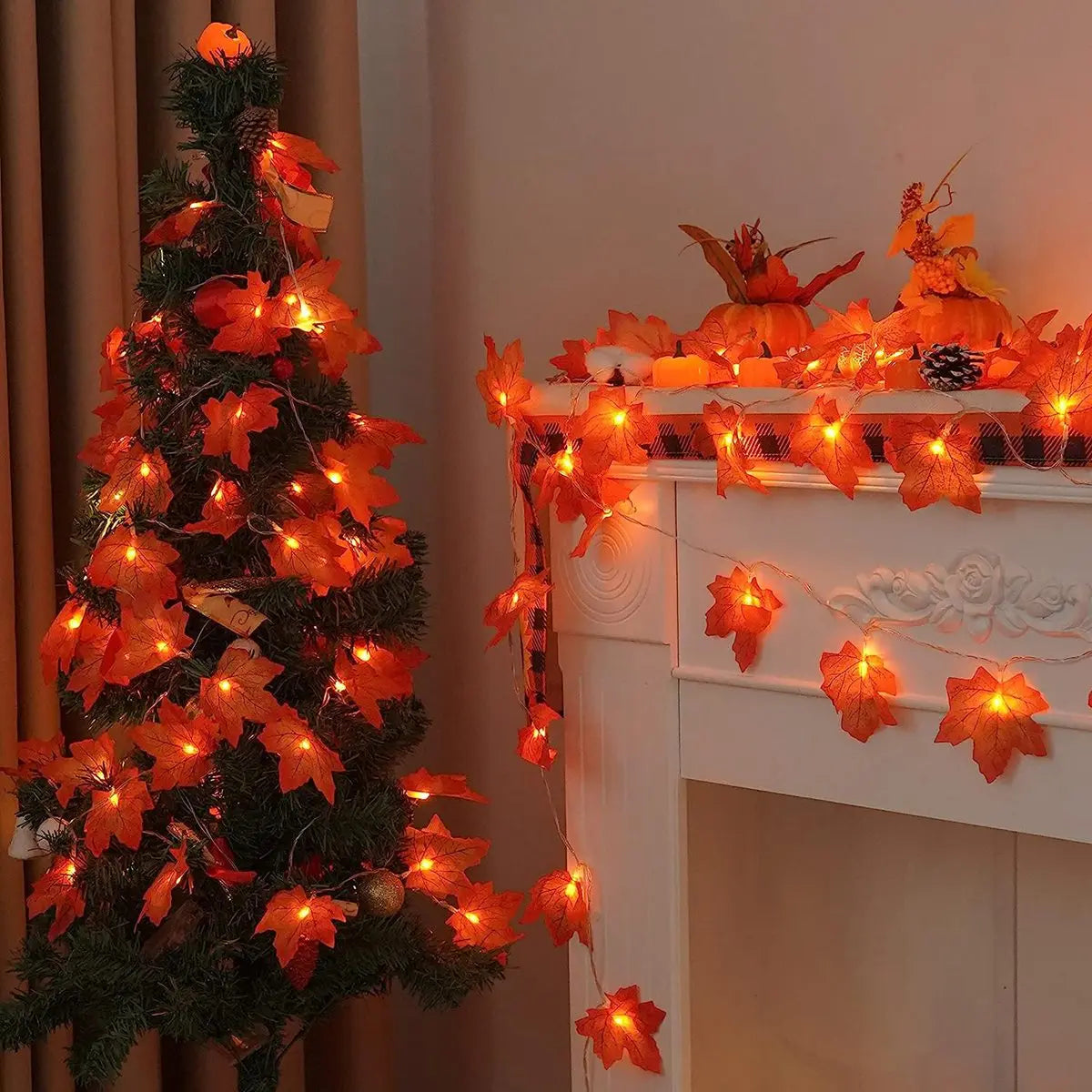 10/20 LEDS Maple Leaf String Lights USB/Battery Powered Fairy Lights For Home Party Holiday Arrangement Scene Outdoor Decoration