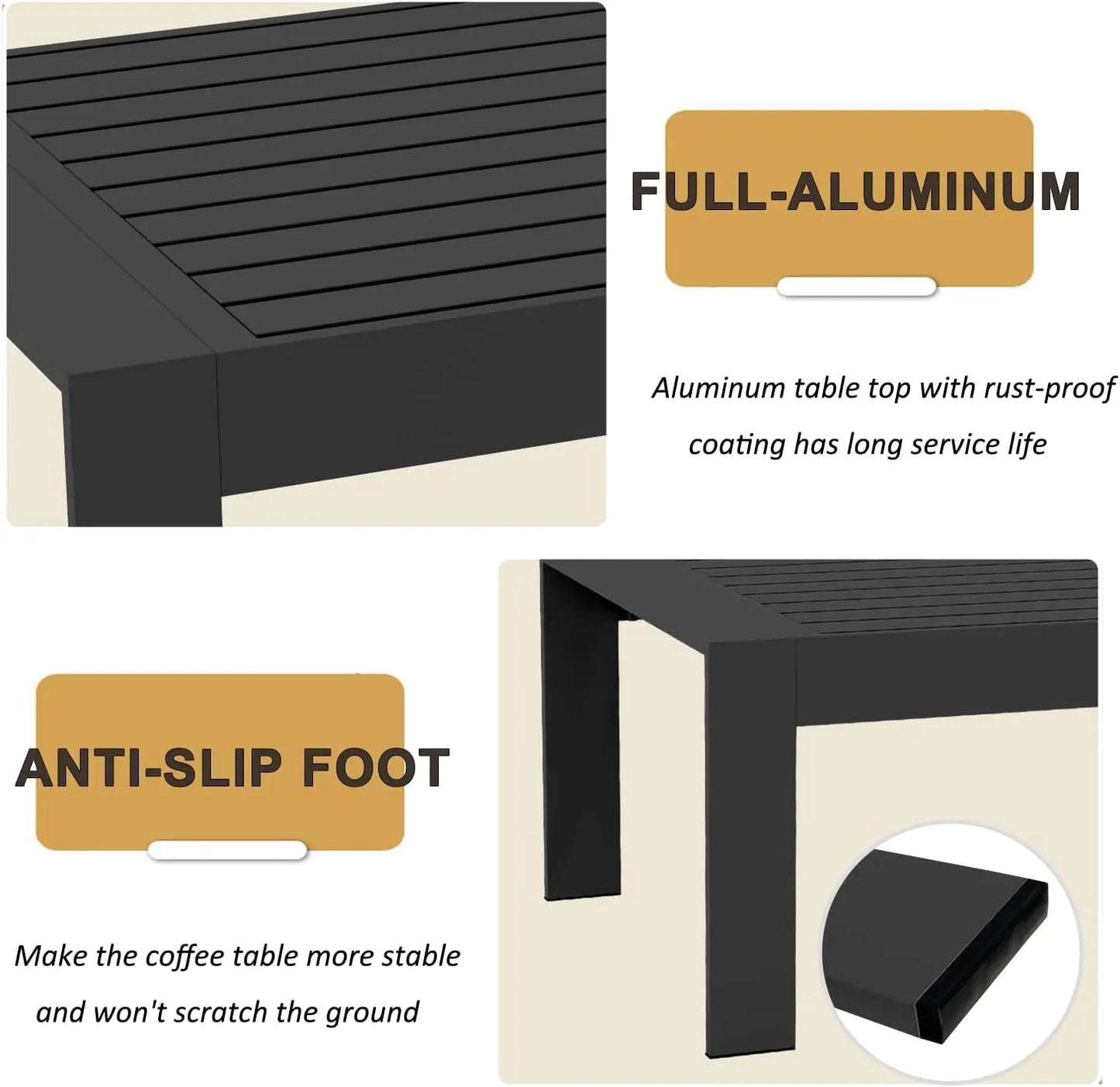 MEZO Outdoor Aluminum Furniture 5 piece Set