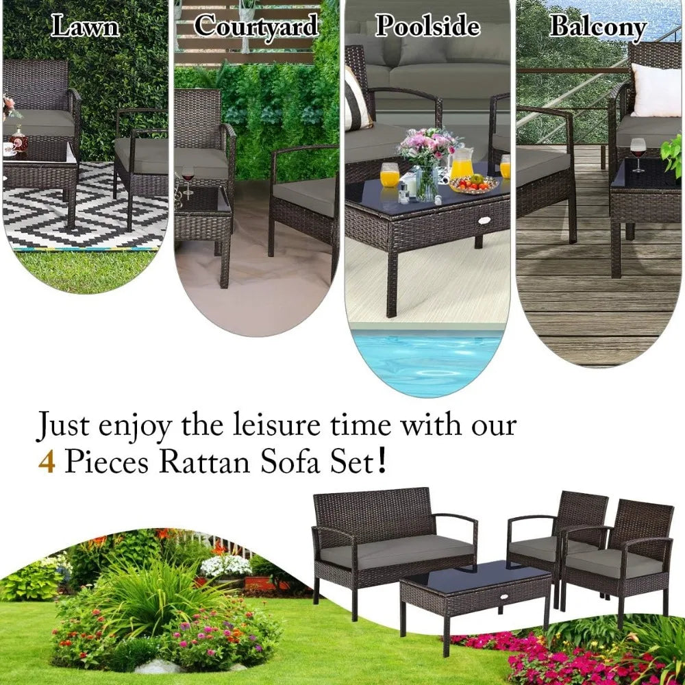 YURI Outdoor Conversation Set 4 Pieces