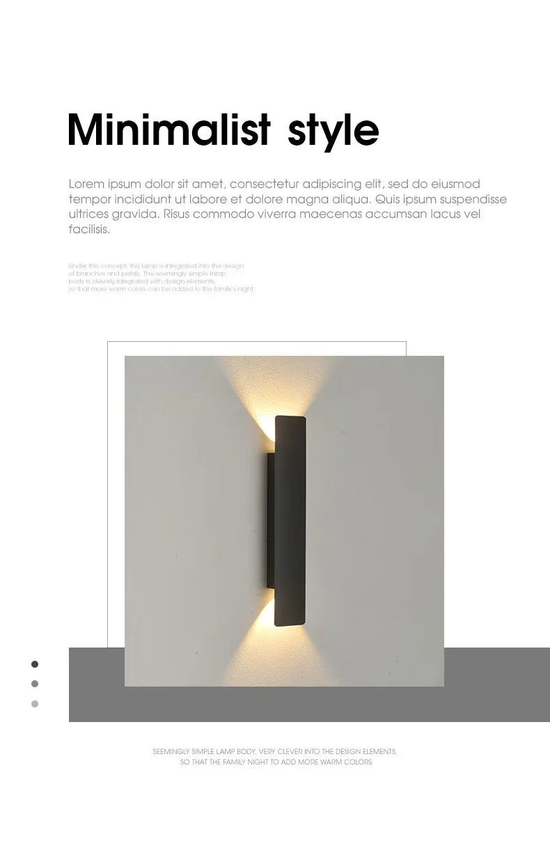 Outdoor Waterproof Wall Lamp Modern LED Lamp Black White Aluminum Up Lower Light Wall Lamps Waterproof IP65 110V 220V Fixtures