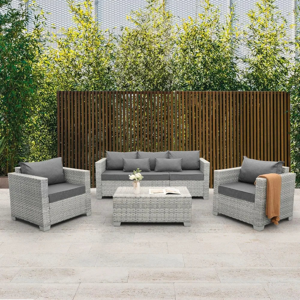 KAZA 4-Piece Wicker Patio Furniture Set