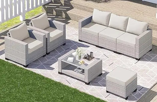 AVILES 7 Piece Outdoor Patio Furniture Set