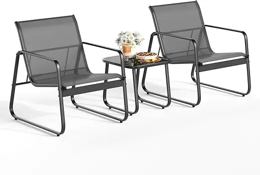 BURGOS Patio Chairs Set of 2 and Bistro Table