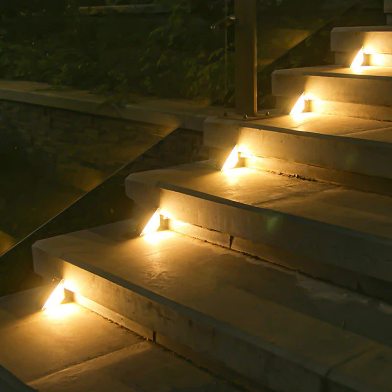 8Pcs LED Solar Step Lights, Waterproof Outdoor Stair Lights, Solar Deck Lights Outdoor Solar Landscape Lighting for Yard, Patio
