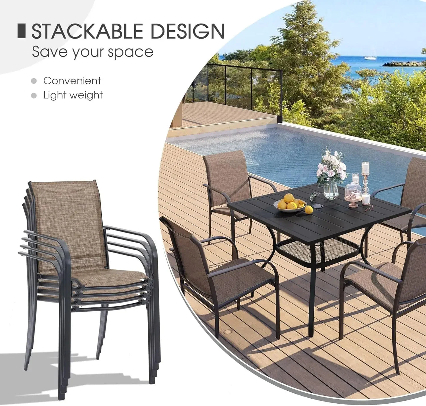 5 Pieces Patio Dining Set