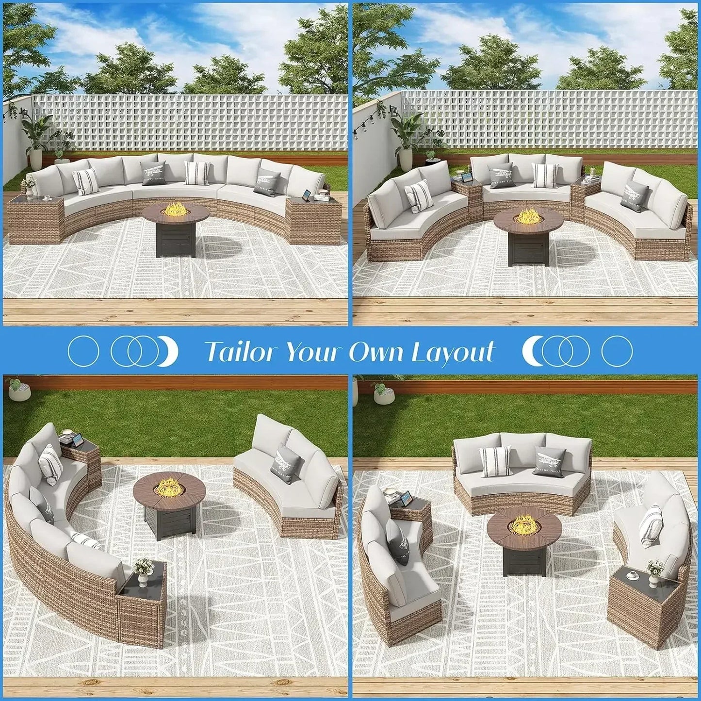 ASHLEY Sectional Round Sofa Set