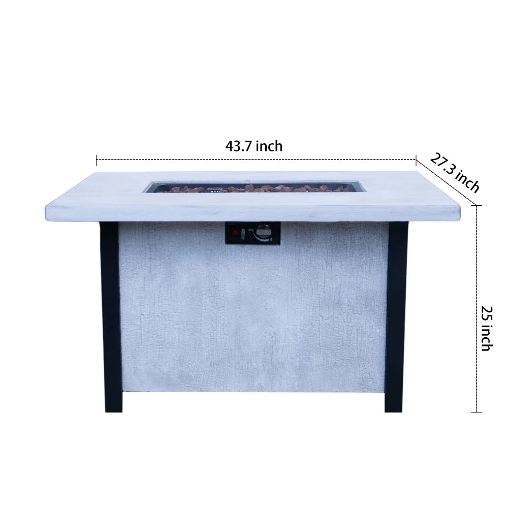 AERO 44" W x 25" H Outdoor Patio Propane Gas Fire Pit Table