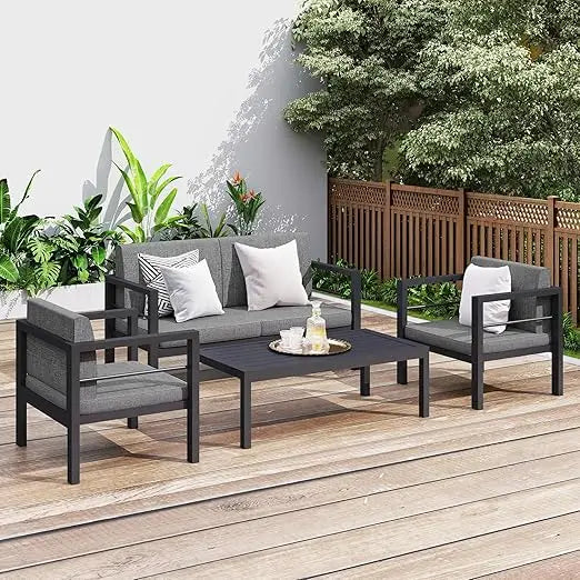 PASHA Aluminum Patio Furniture Set, 4 Pieces
