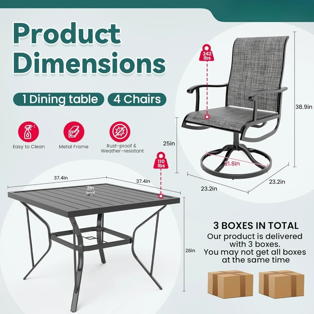 ADAM 5-Piece Outdoor Dining Set