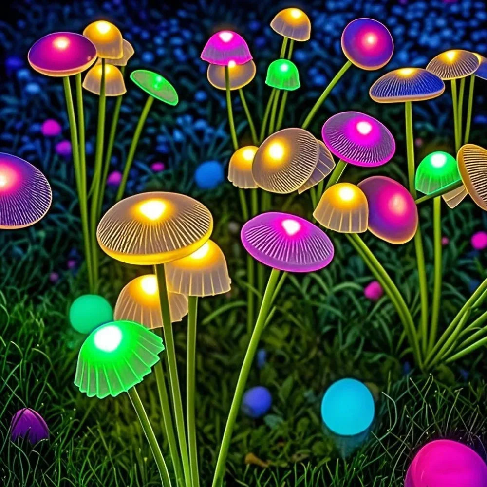 6/8/10 LED Solar Jellyfish Lights Mushroom Lights Outdoor Yard Solar Lawn Landscape Lights Garden Decoration Lamp 1~4pcs