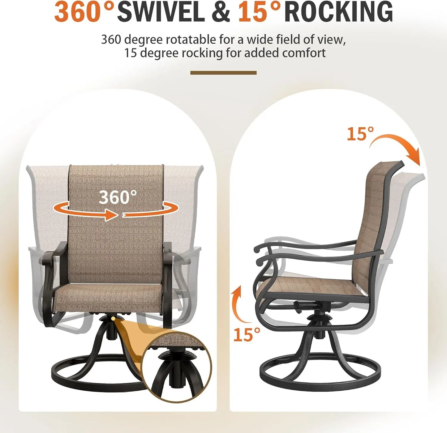 AVILA Patio Swivel Chairs Set of 4