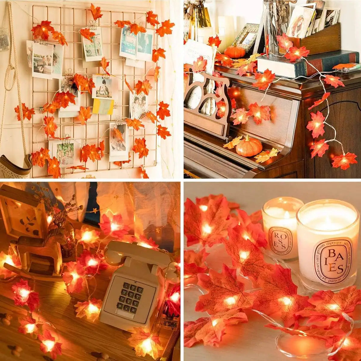 10/20 LEDS Maple Leaf String Lights USB/Battery Powered Fairy Lights For Home Party Holiday Arrangement Scene Outdoor Decoration