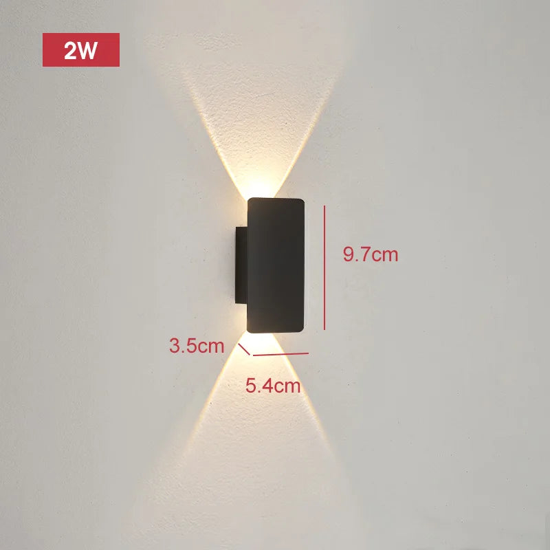 Outdoor Waterproof Wall Lamp Modern LED Lamp Black White Aluminum Up Lower Light Wall Lamps Waterproof IP65 110V 220V Fixtures