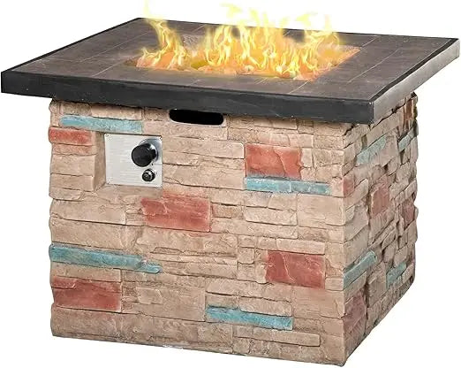 KAREG 32 Inch Outdoor Propane Gas Fire Pit Table