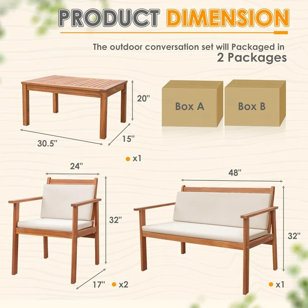 Greesum 4 Piece Patio Set