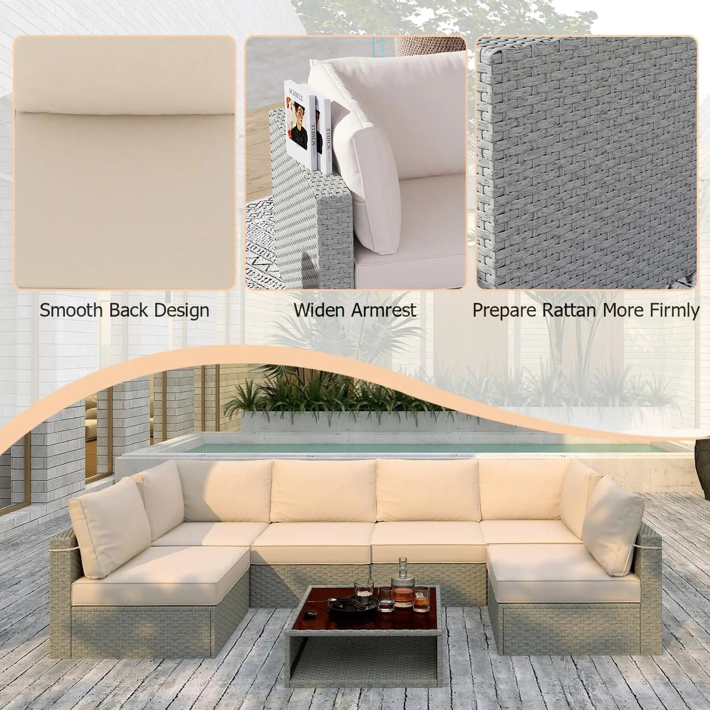GORDON Outdoor Furniture Set 7-Piece