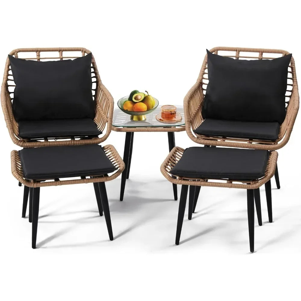 SIWA  5-pcs Wicker Bistro Patio Set