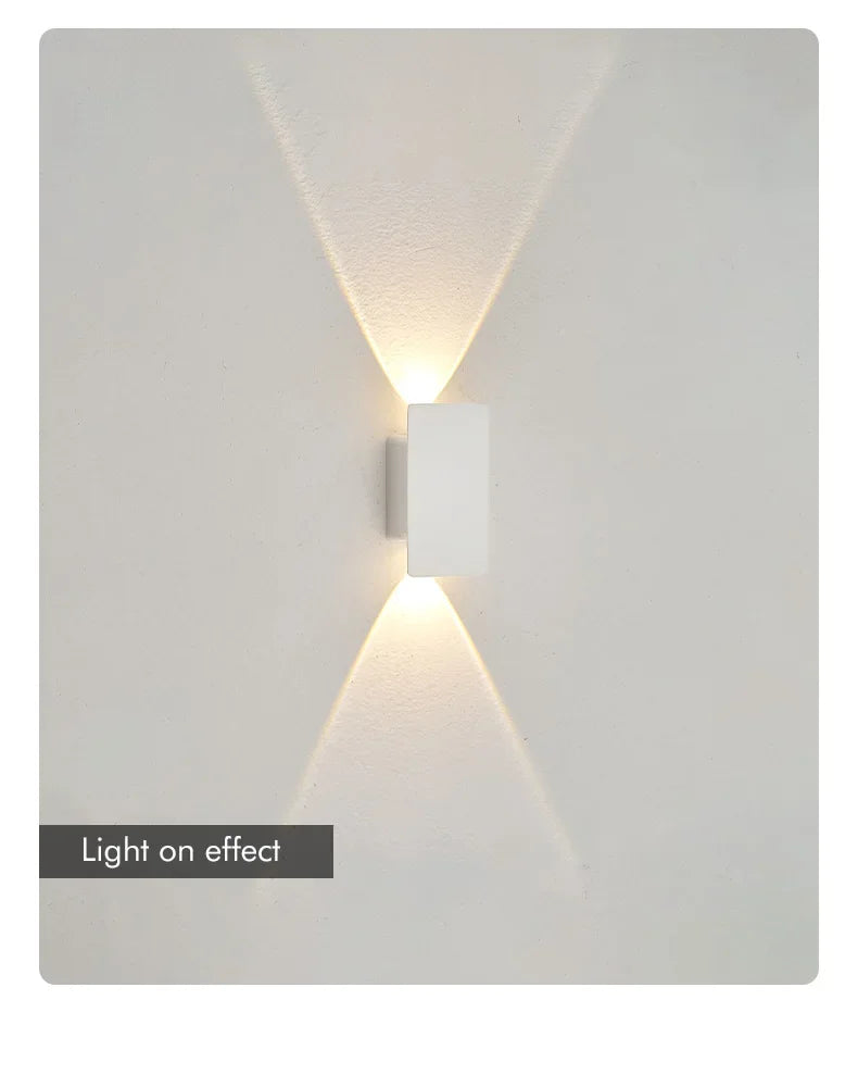 Outdoor Waterproof Wall Lamp Modern LED Lamp Black White Aluminum Up Lower Light Wall Lamps Waterproof IP65 110V 220V Fixtures
