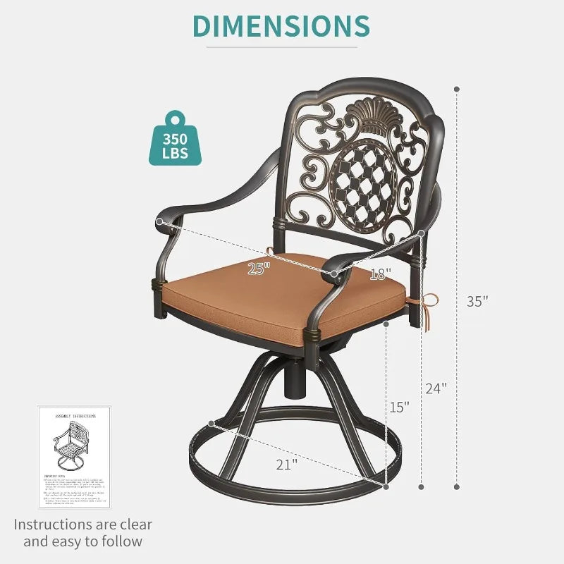 DON Swivel Patio Chairs Set of 2