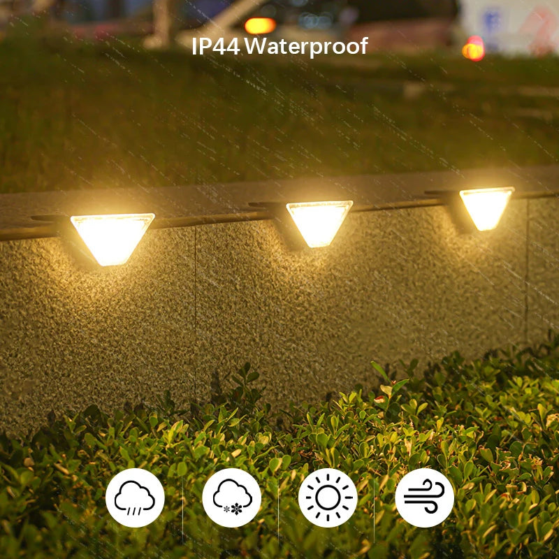 8Pcs LED Solar Step Lights, Waterproof Outdoor Stair Lights, Solar Deck Lights Outdoor Solar Landscape Lighting for Yard, Patio