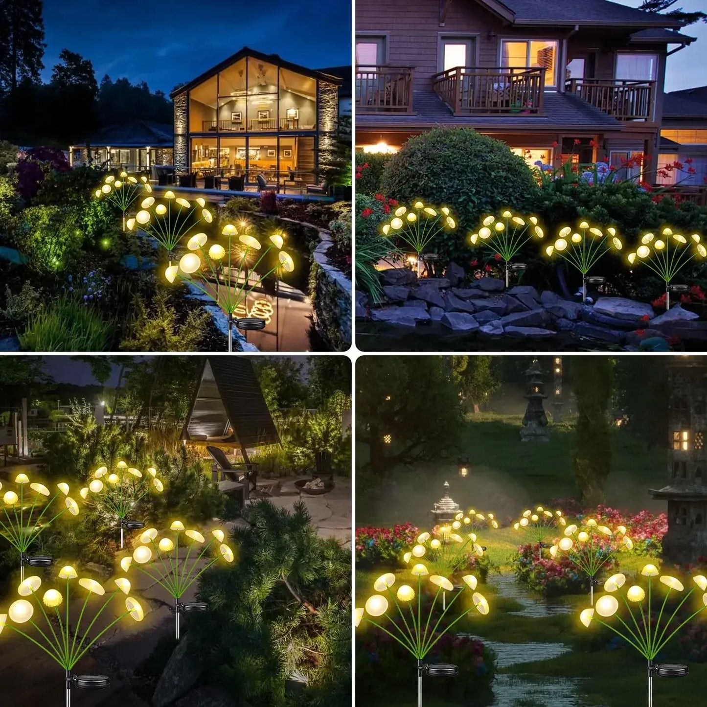6/8/10 LED Solar Jellyfish Lights Mushroom Lights Outdoor Yard Solar Lawn Landscape Lights Garden Decoration Lamp 1~4pcs
