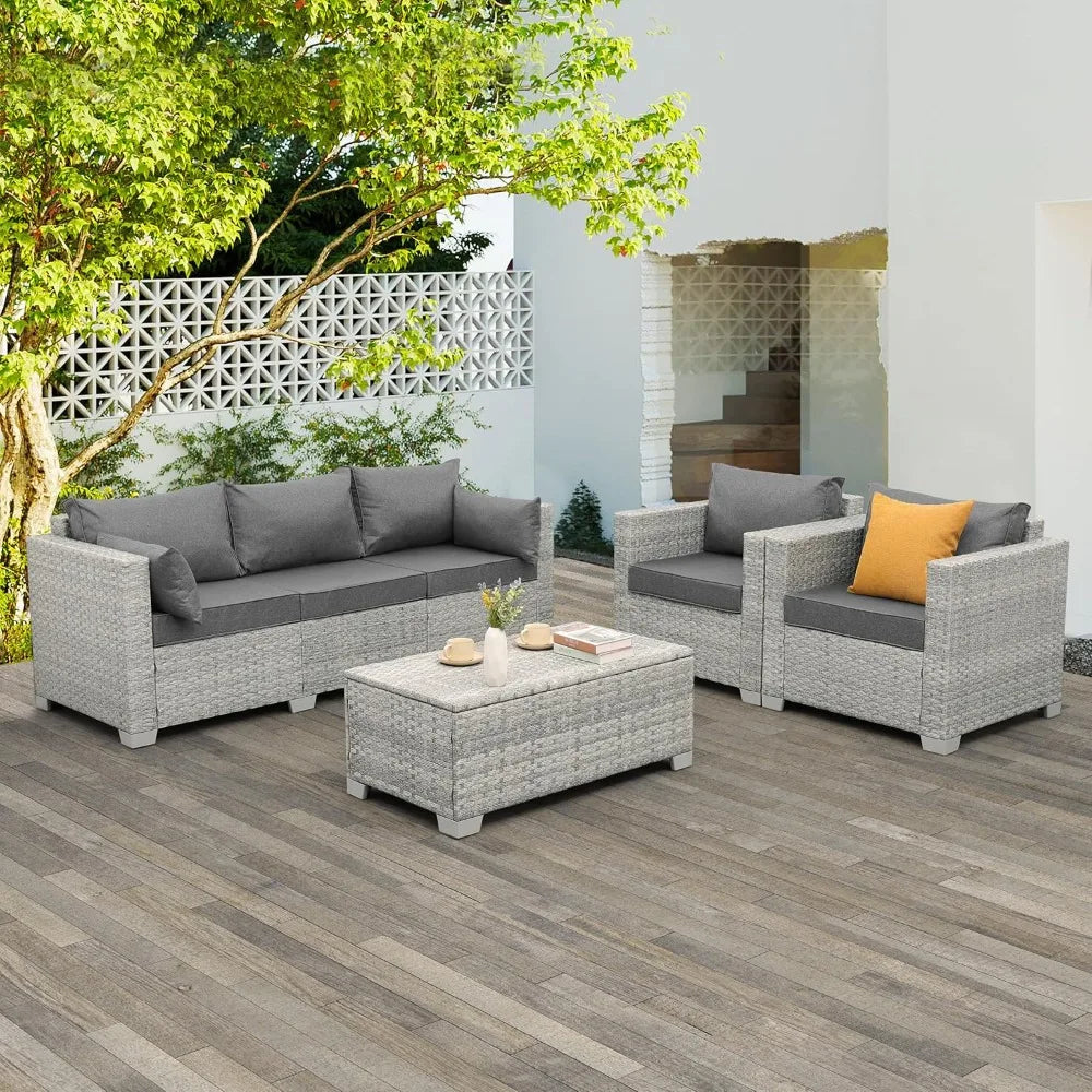 KAZA 4-Piece Wicker Patio Furniture Set