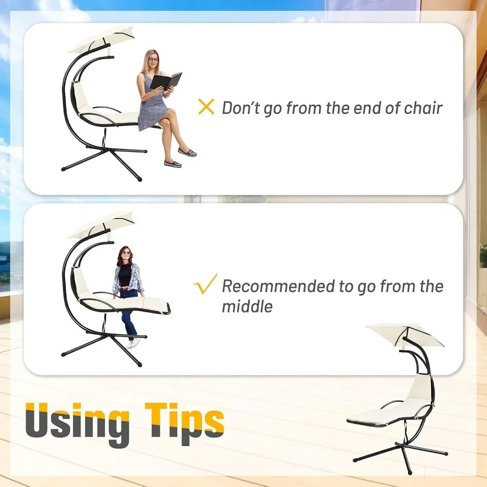 KAY Outdoor Hanging Chaise Lounge Chair