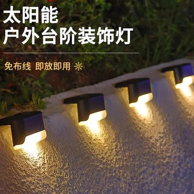 Solar LED Lights Outdoor Garden Light Deck Lamp Solar Stairs Light Waterproof Solar Step Lamp for Outdoor Patio Garden Decor