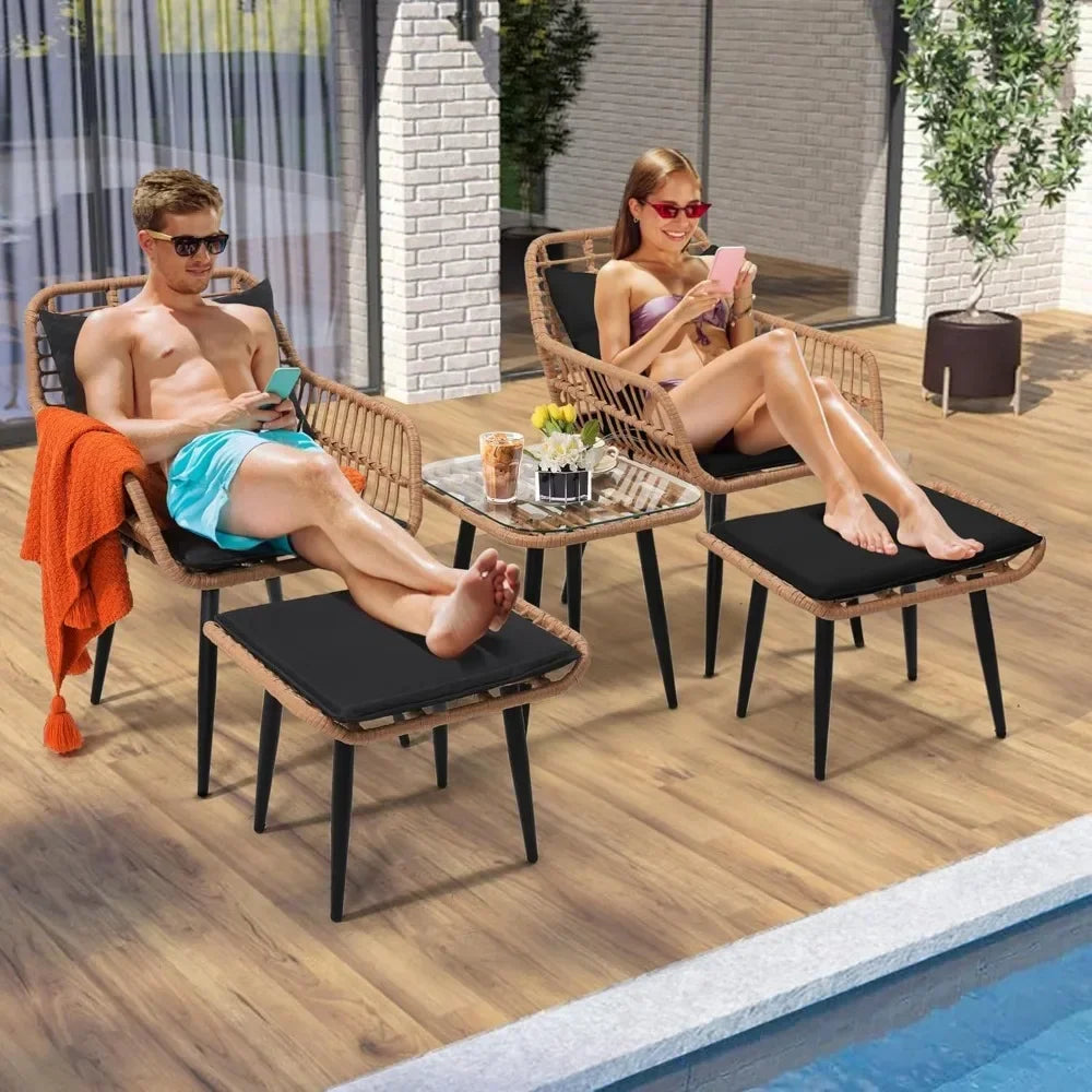 SIWA  5-pcs Wicker Bistro Patio Set