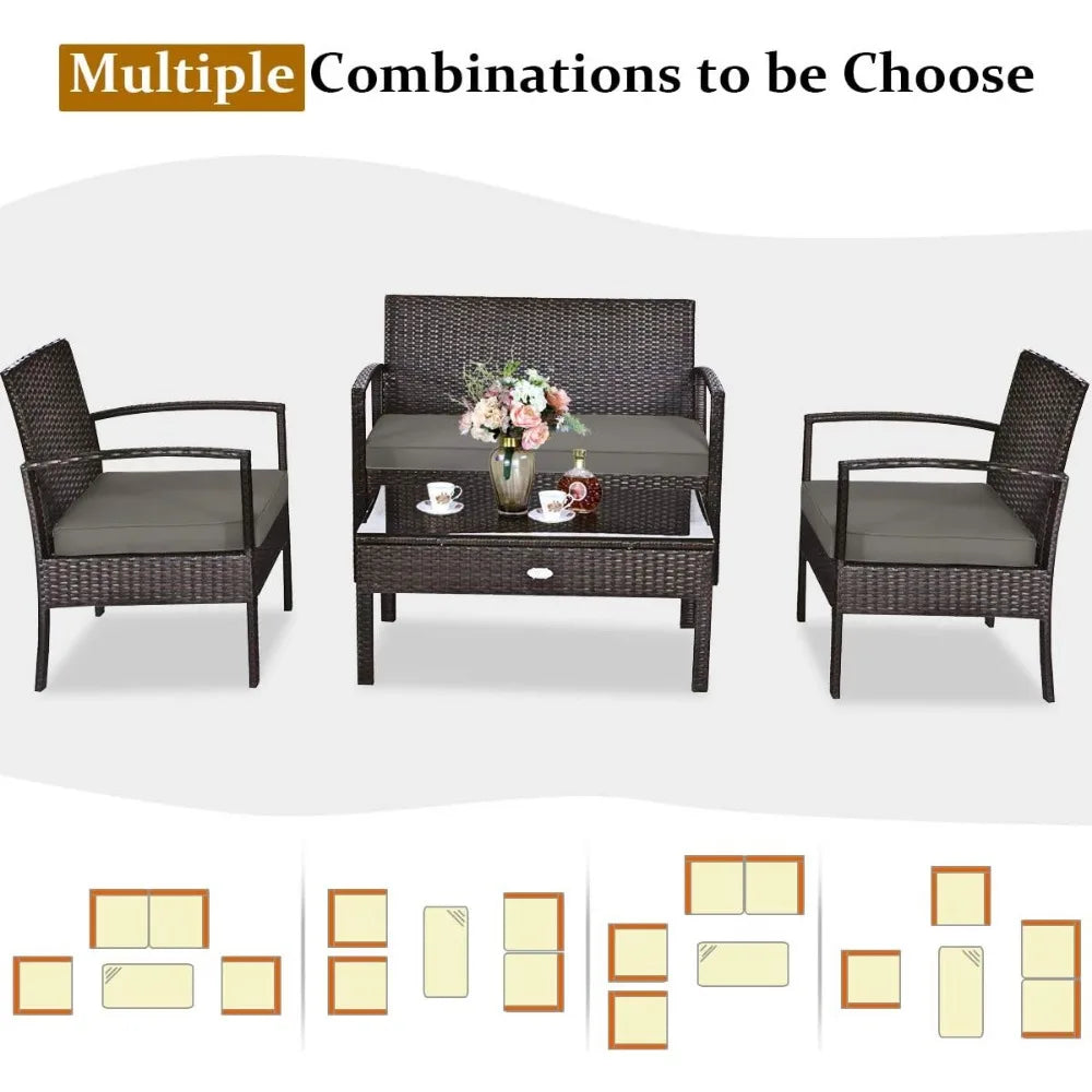 YURI Outdoor Conversation Set 4 Pieces