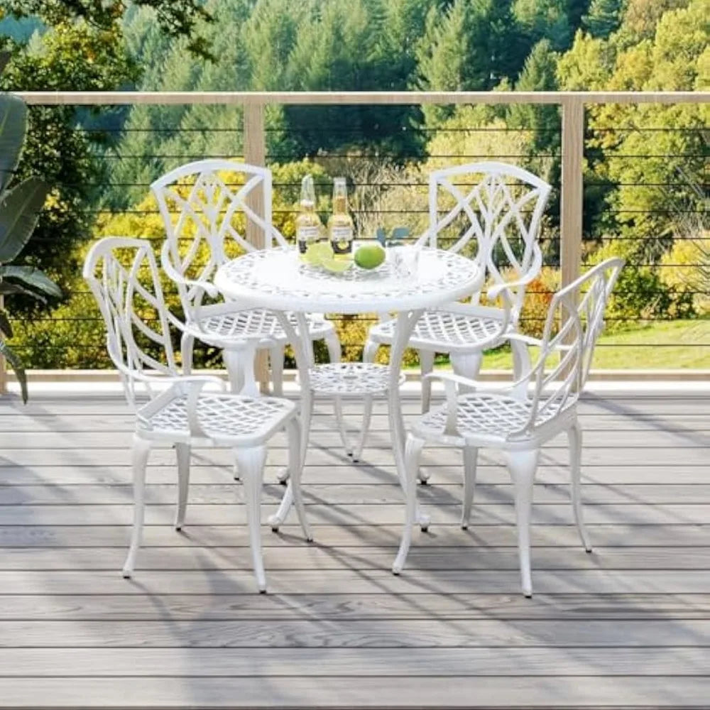 ROMI 5 Pieces Cast Aluminum Outdoor Dining Set