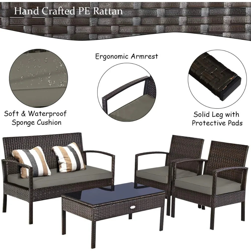 YURI Outdoor Conversation Set 4 Pieces