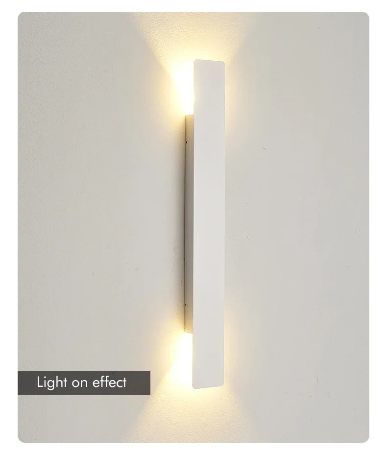 Outdoor Waterproof Wall Lamp Modern LED Lamp Black White Aluminum Up Lower Light Wall Lamps Waterproof IP65 110V 220V Fixtures