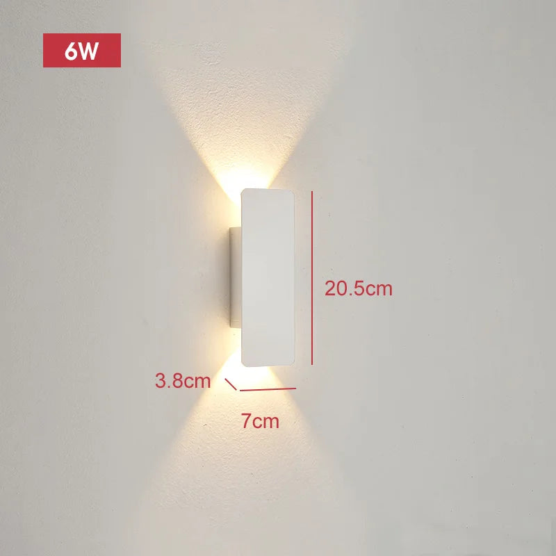 Outdoor Waterproof Wall Lamp Modern LED Lamp Black White Aluminum Up Lower Light Wall Lamps Waterproof IP65 110V 220V Fixtures