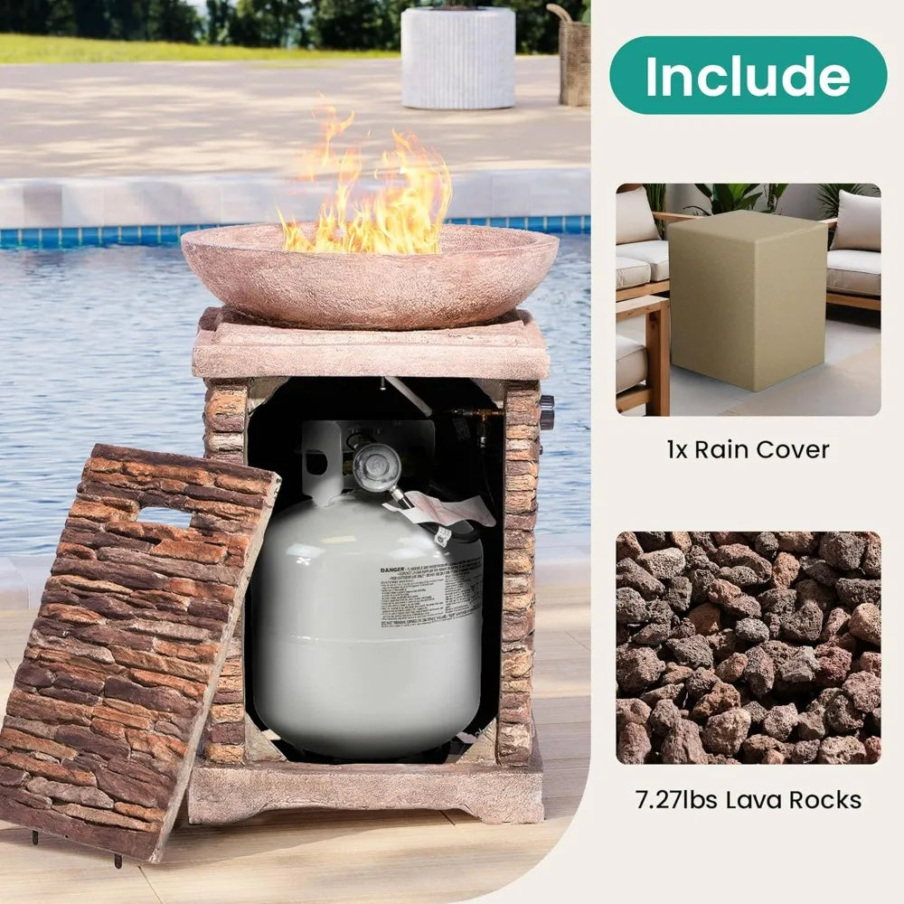 MAGY Outdoor Propane Fire Pit, Gas Fire Pit for Outside Patio