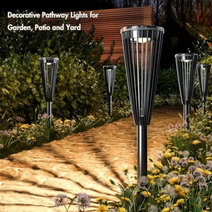 Solar Pathway Lights Waterproof Outdoor Landscape Light for Garden Decor Yard Pathway Walkway Driveway Patio Warm White Dual Co
