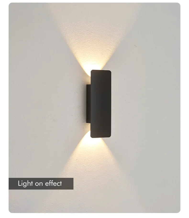 Outdoor Waterproof Wall Lamp Modern LED Lamp Black White Aluminum Up Lower Light Wall Lamps Waterproof IP65 110V 220V Fixtures