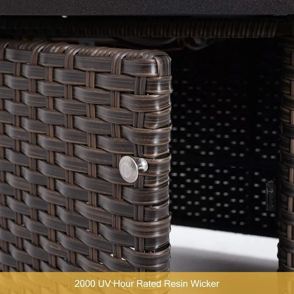 Outdoor Propane Fire Pit Table with Cover