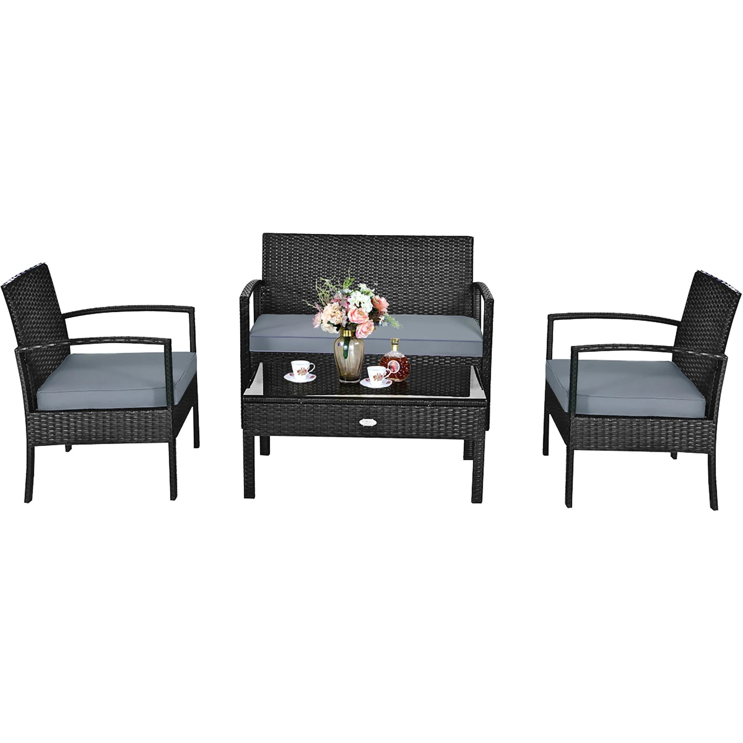 UNO 4pcs Outdoor Patio Rattan Wicker Set