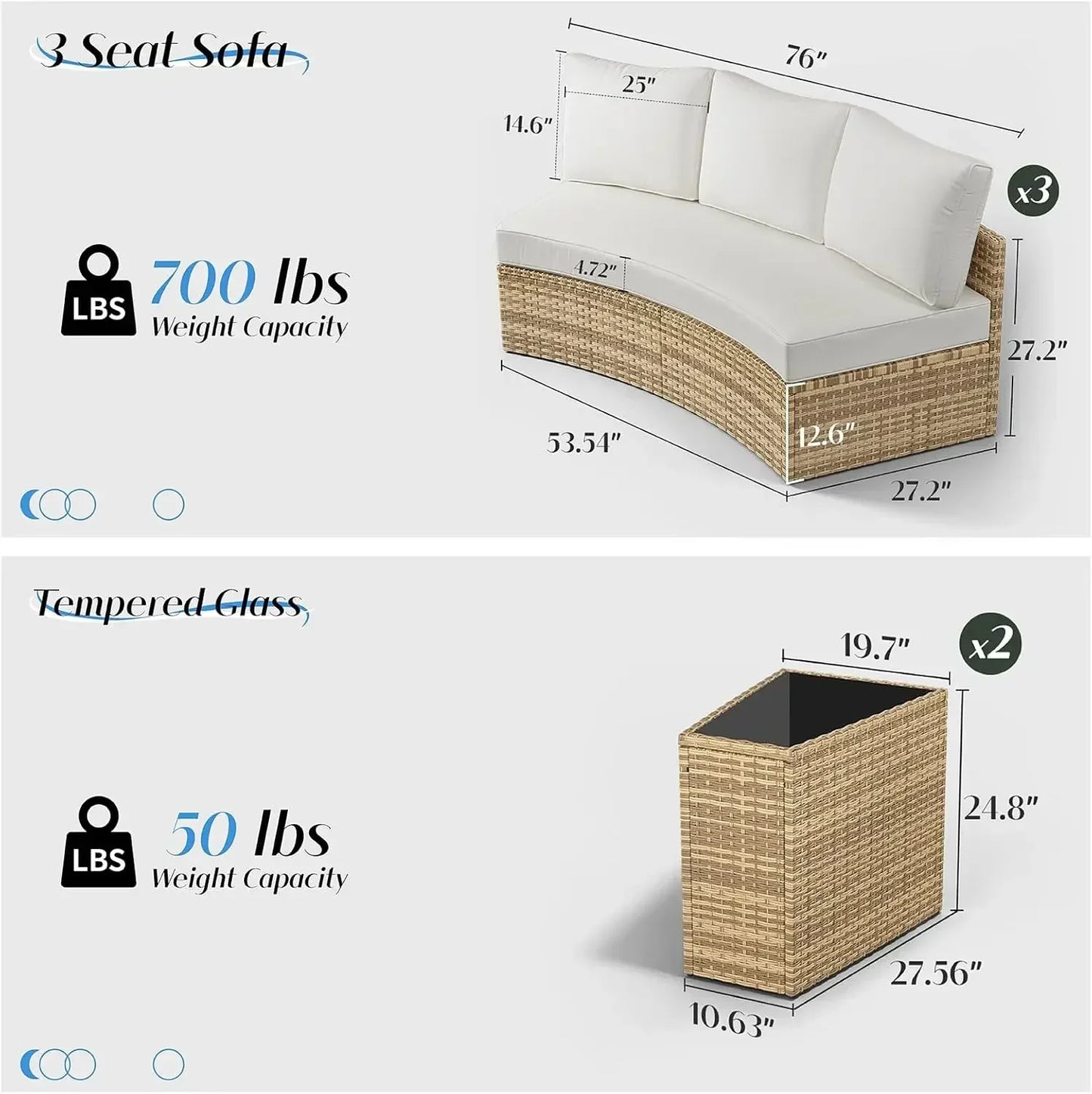 ASHLEY Sectional Round Sofa Set