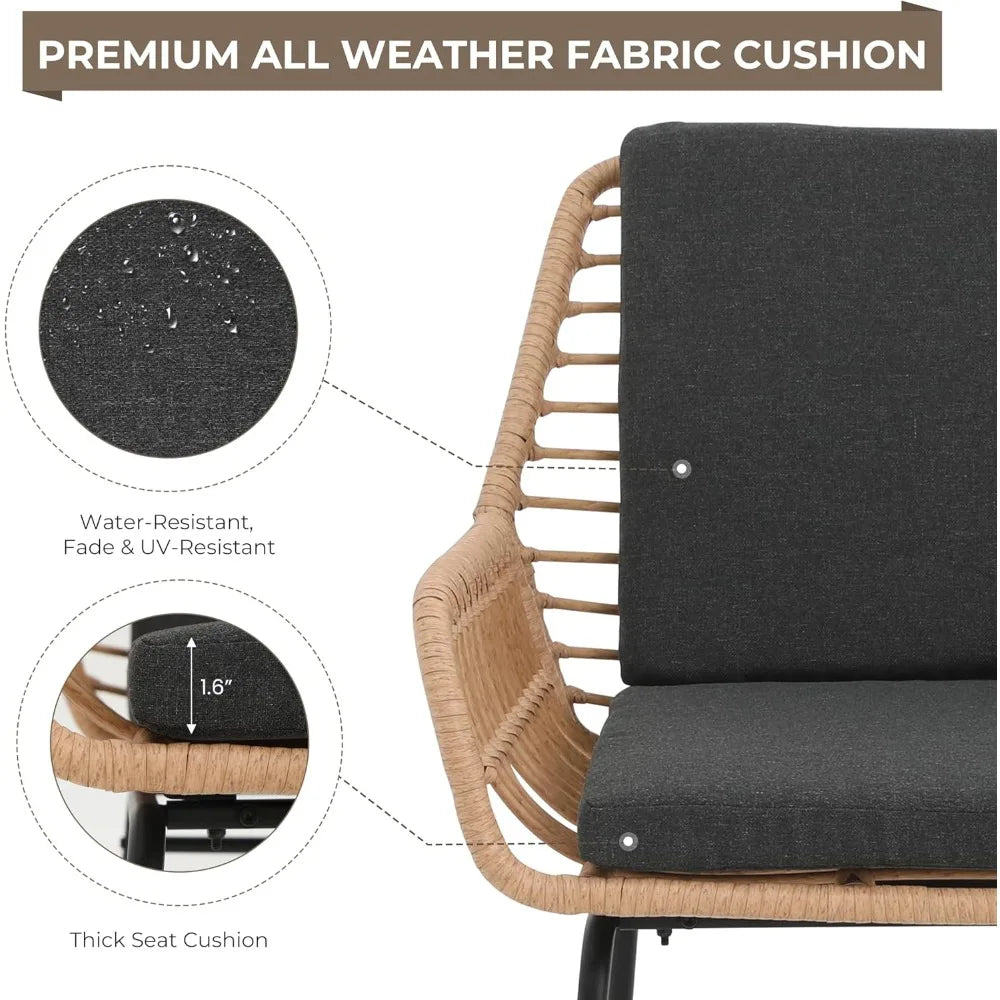 LEON 3 Piece Outdoor Patio Furniture Set,
