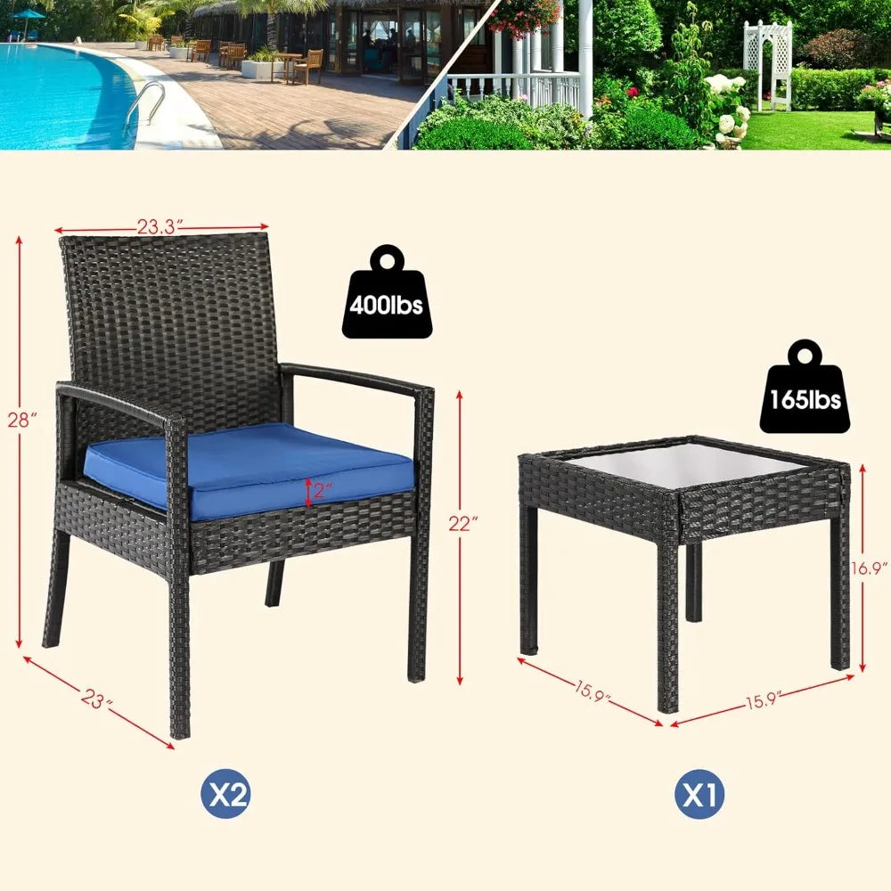 3 Piece Outdoor Patio Furniture Sets