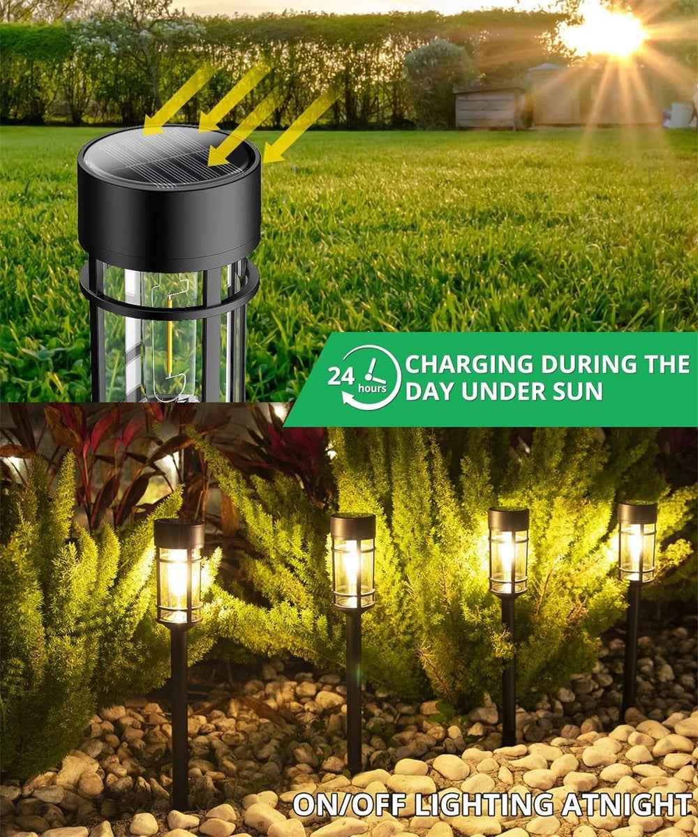 Solar Pathway Lights Outdoor LED Solar Garden Lights Solar Landscape Lights for Lawn Yard Walkway Driveway Decorations