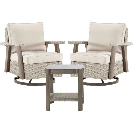 HIDY 3 Pieces Patio Swivel Set